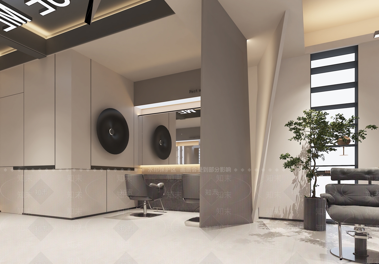 现代美发店3D模型下载【ID:1151676605】