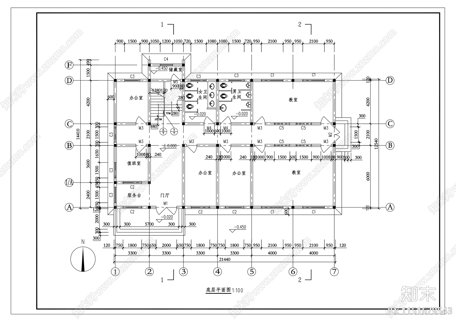 教学楼建筑施工图下载【ID:1151679543】