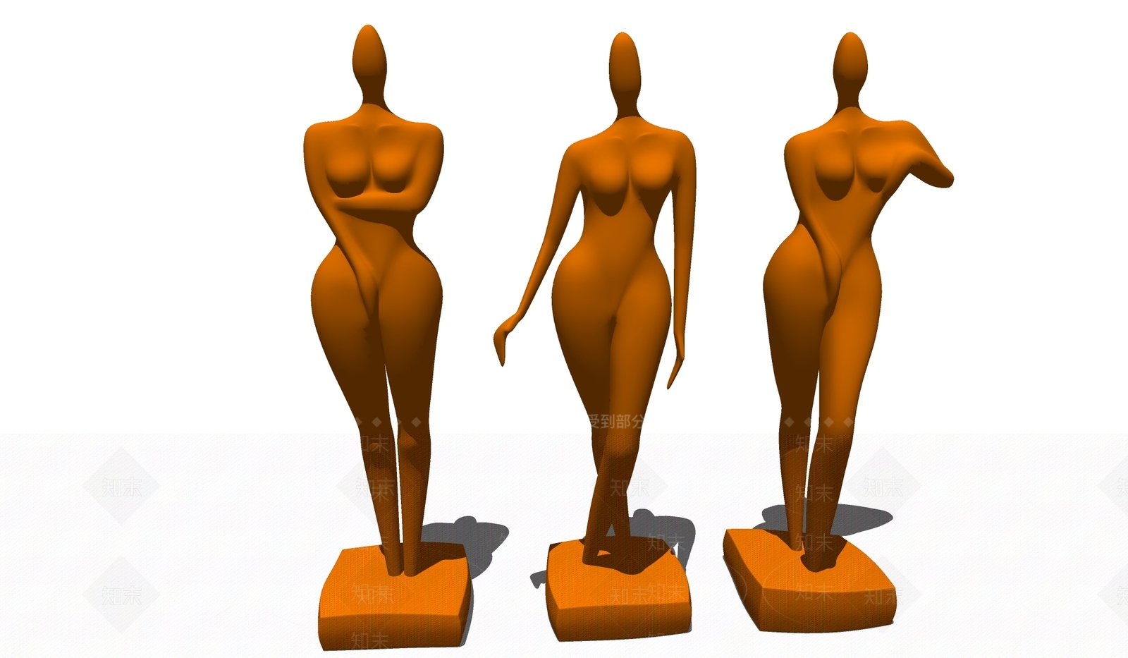 现代人体雕塑SU模型下载【ID:1151686619】