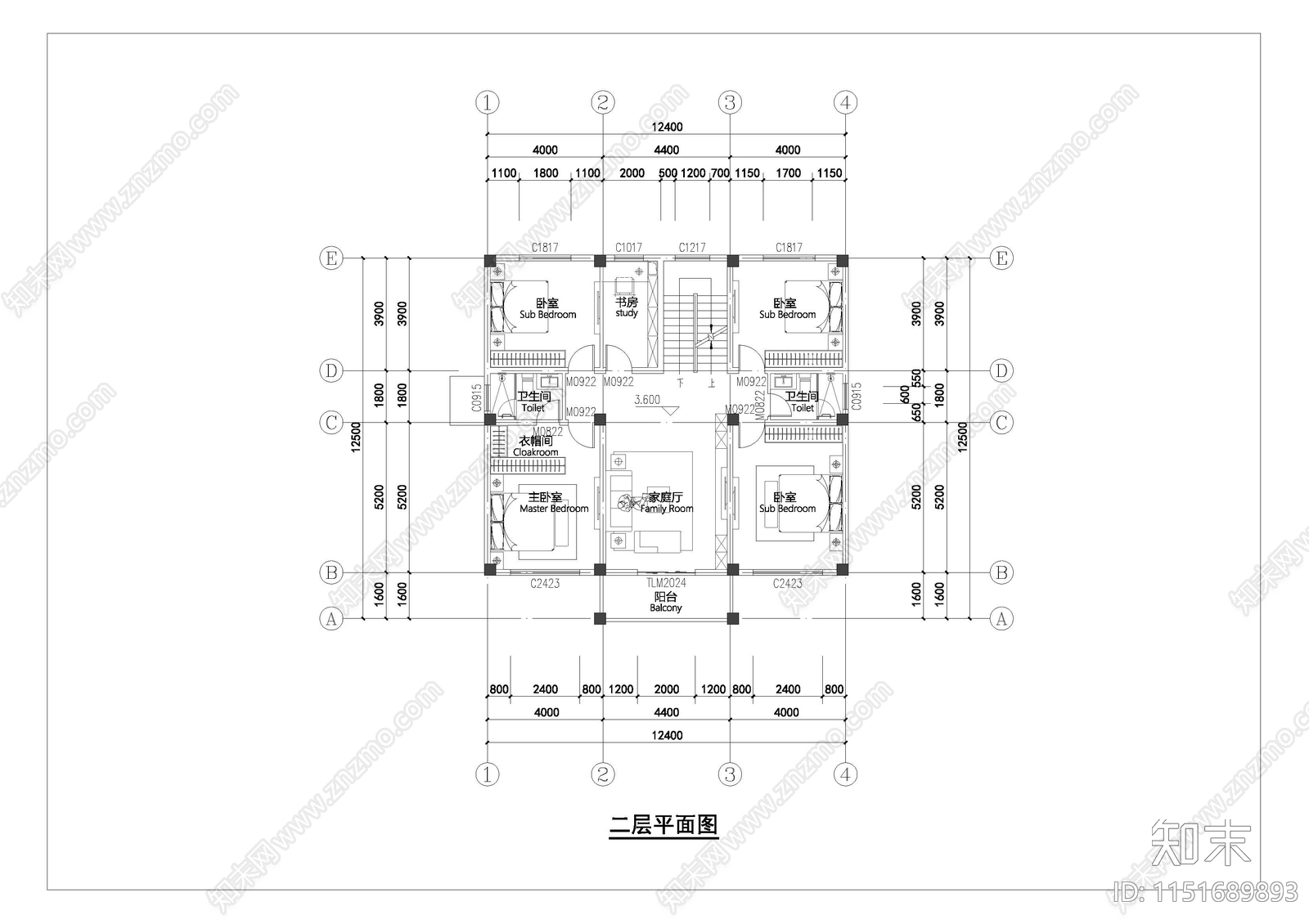 农村自建房别墅平面图施工图下载【ID:1151689893】