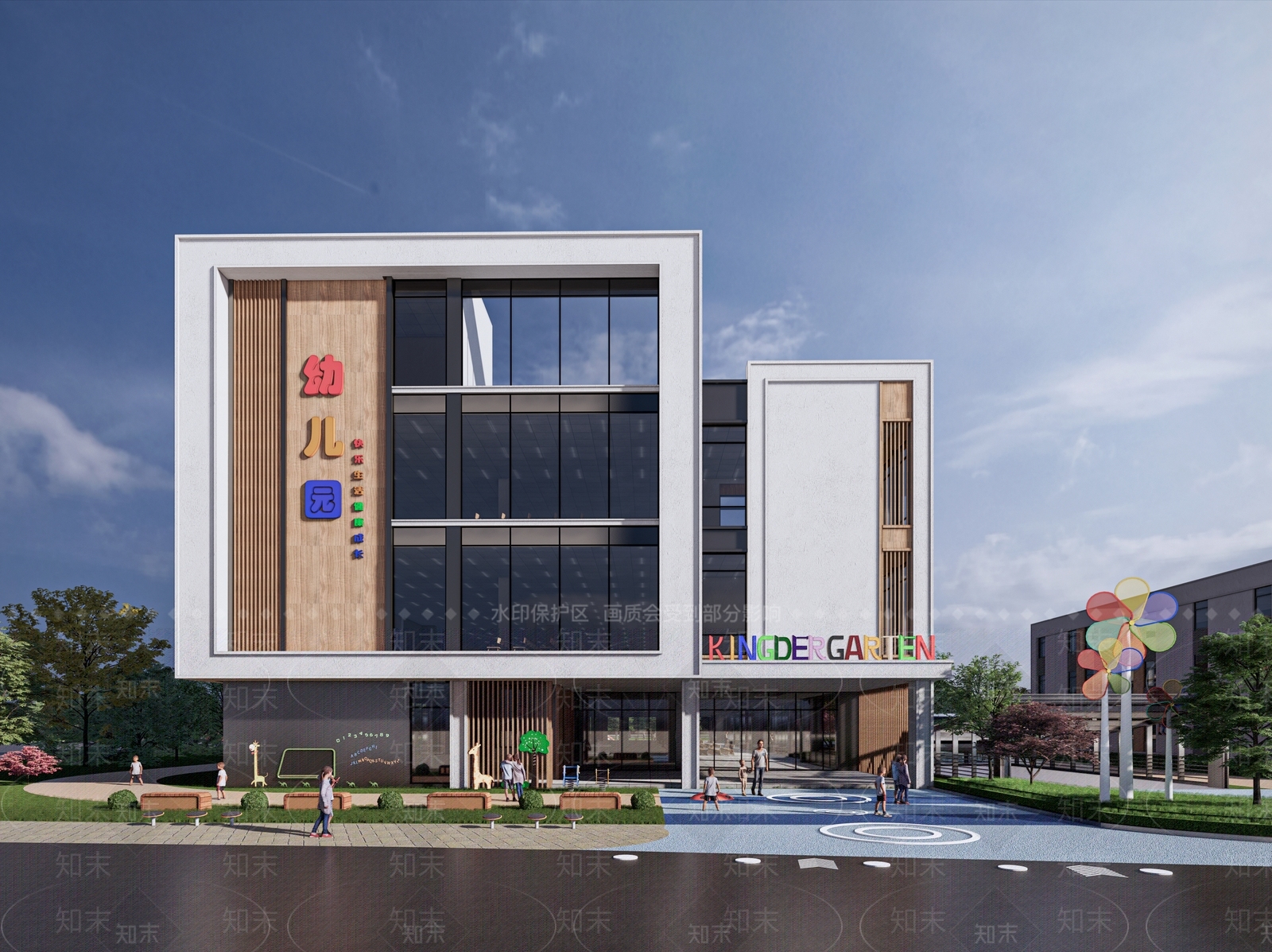 现代风格幼儿园SU模型下载【ID:1151690735】