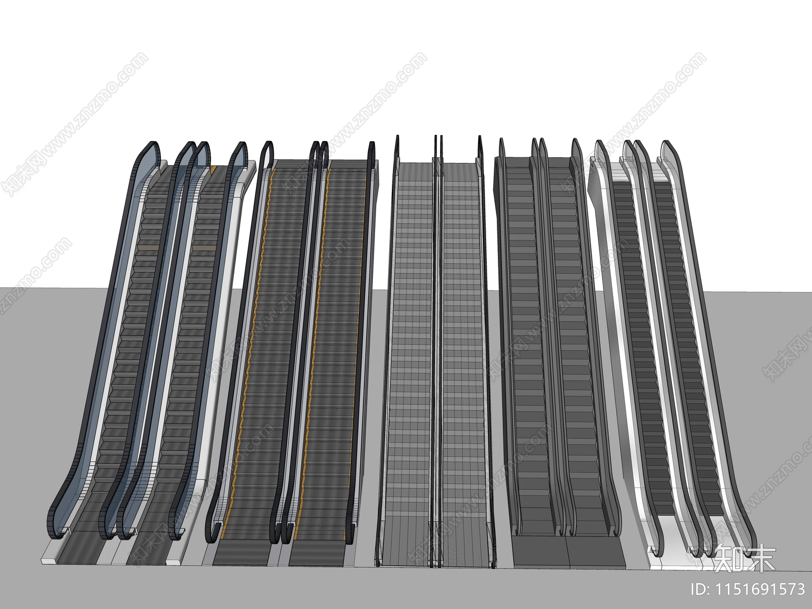 现代电动扶梯SU模型下载【ID:1151691573】