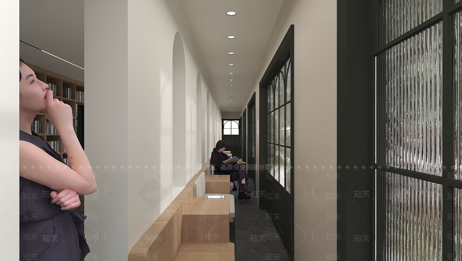 现代图书馆3D模型下载【ID:1214267502】