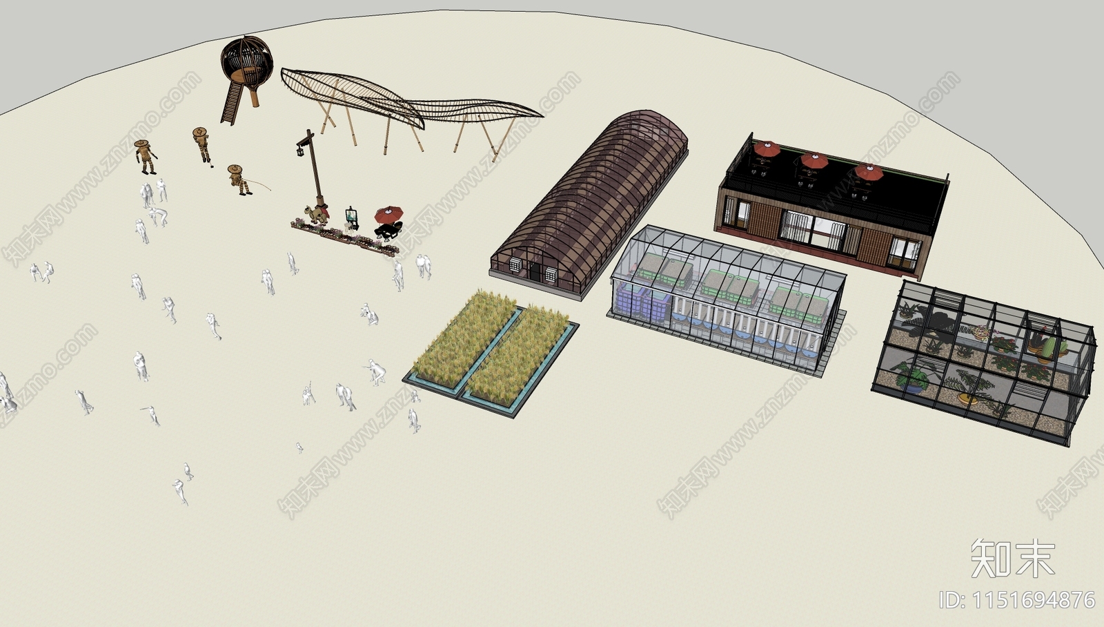 现代农耕大棚SU模型下载【ID:1151694876】