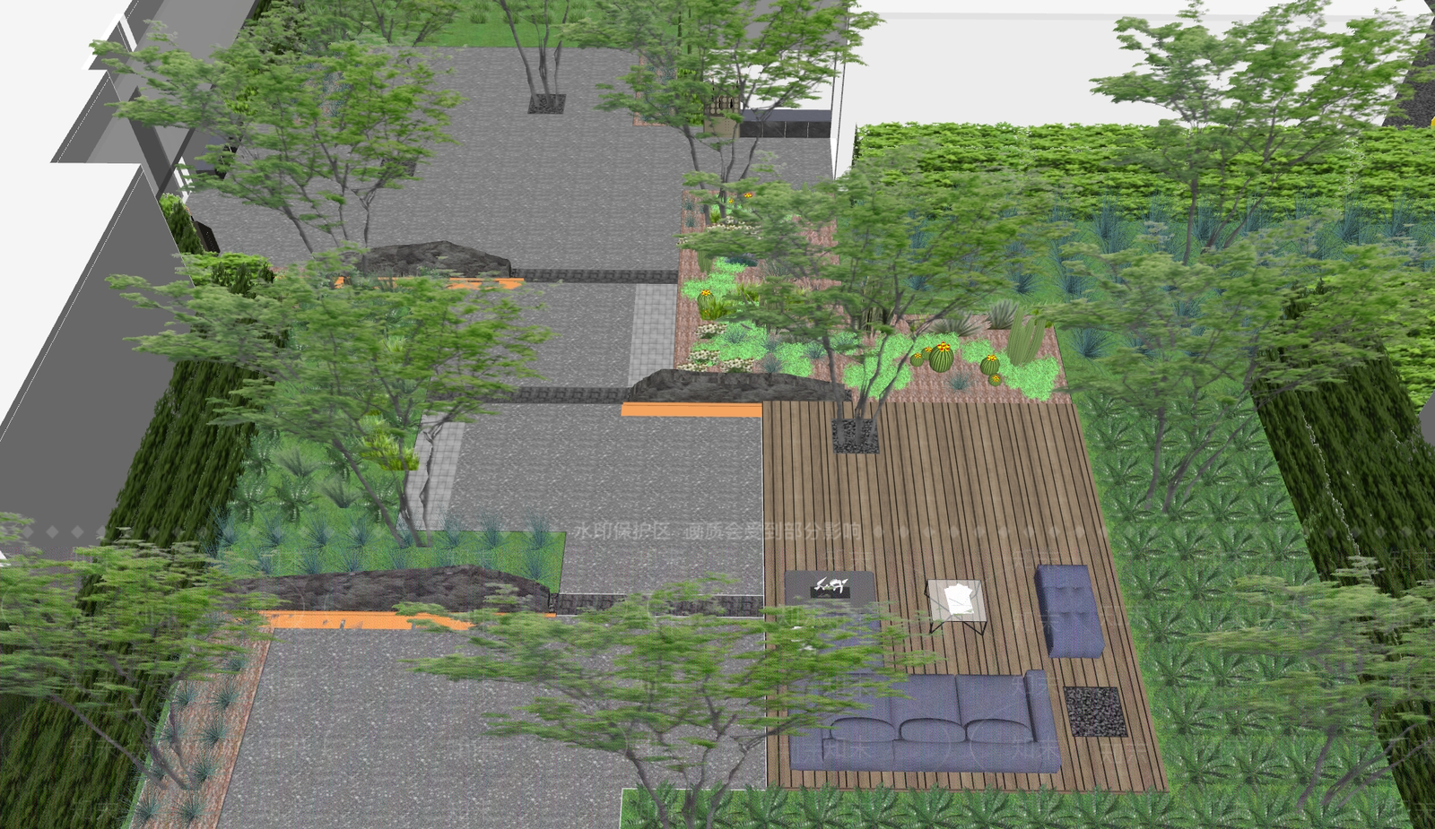 现代办公景观SU模型下载【ID:1151696656】