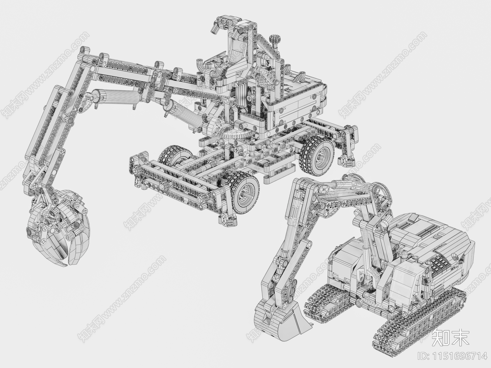 乐高挖掘机3D模型下载【ID:1151696714】