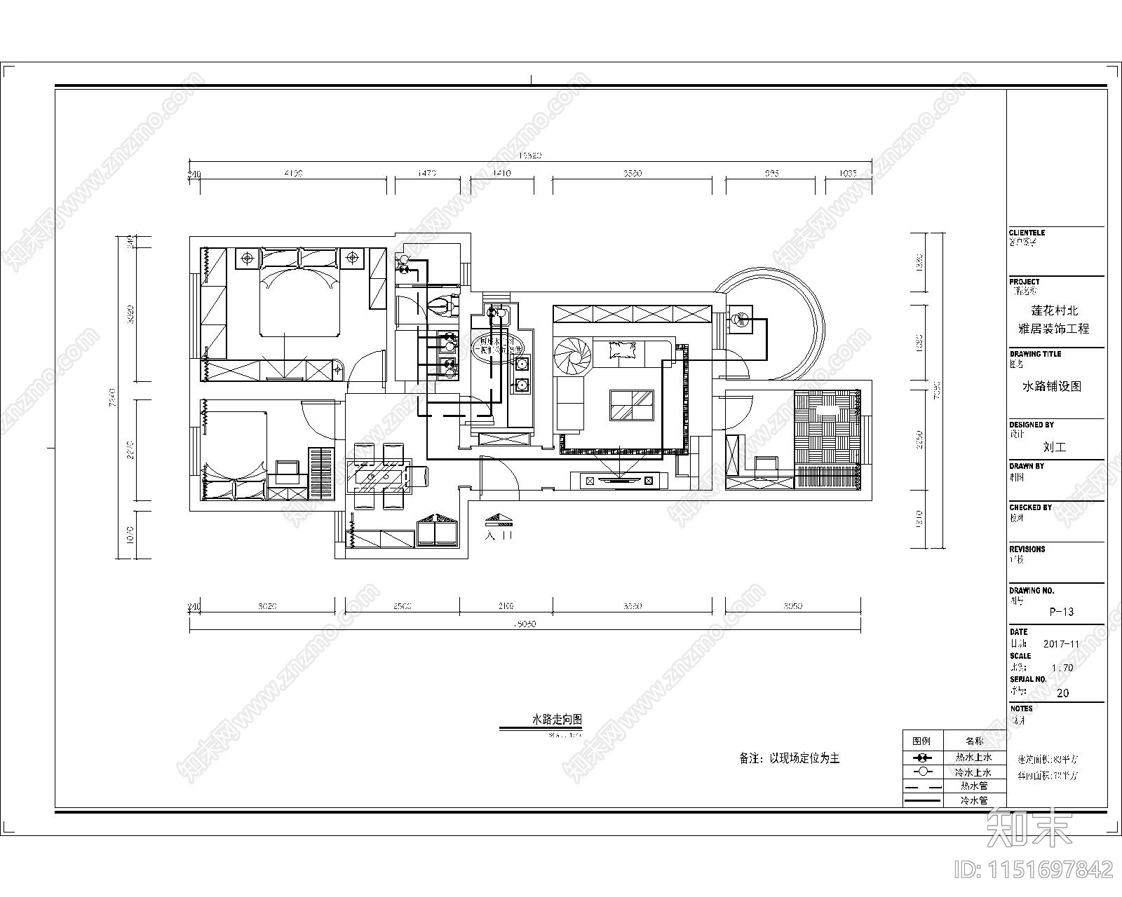 现代室内平层cad施工图下载【ID:1151697842】