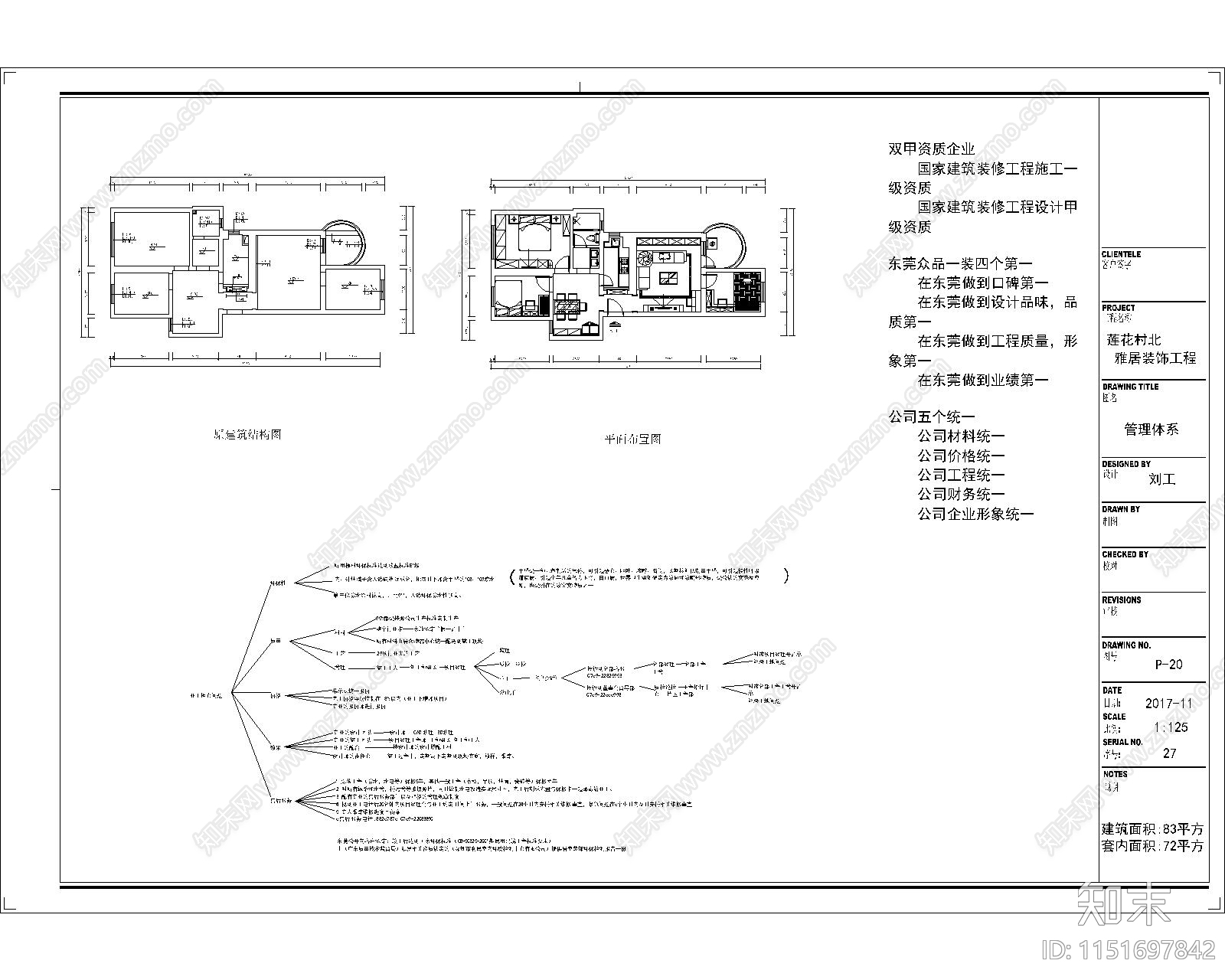 现代室内平层cad施工图下载【ID:1151697842】