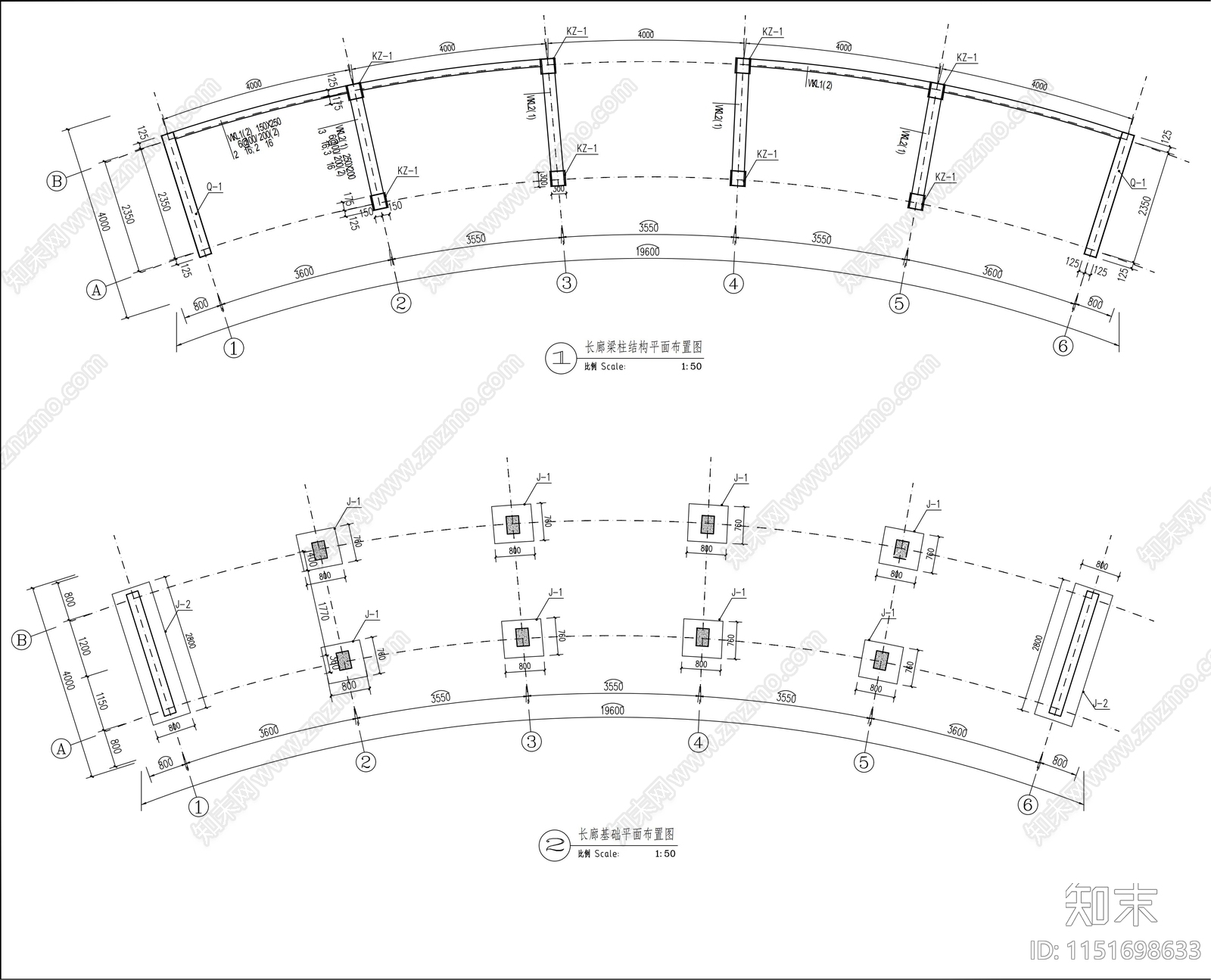 休闲文化长廊详图cad施工图下载【ID:1151698633】