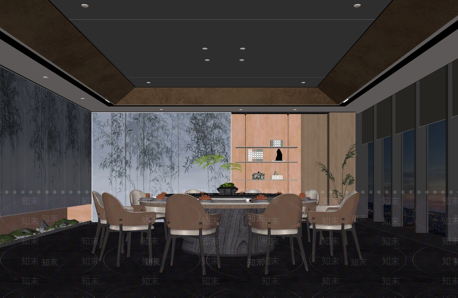新中式包厢SU模型下载【ID:1151699827】