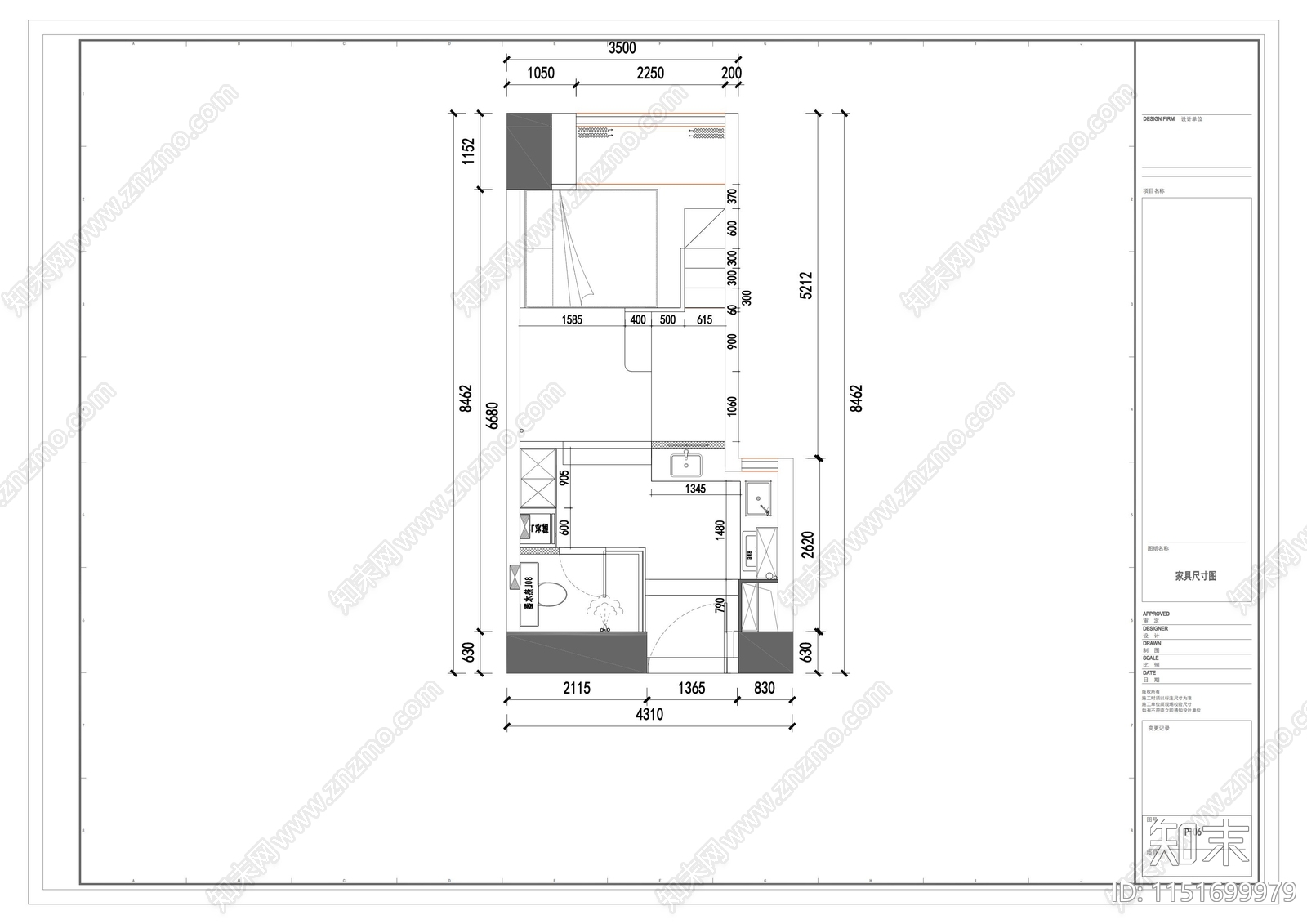 上下铺长租公寓cad施工图下载【ID:1151699979】