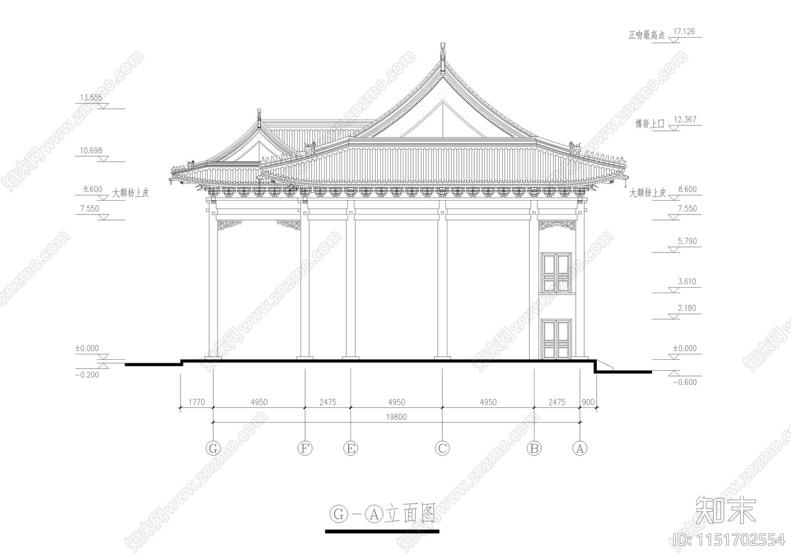 洗心禅寺cad施工图下载【ID:1151702554】