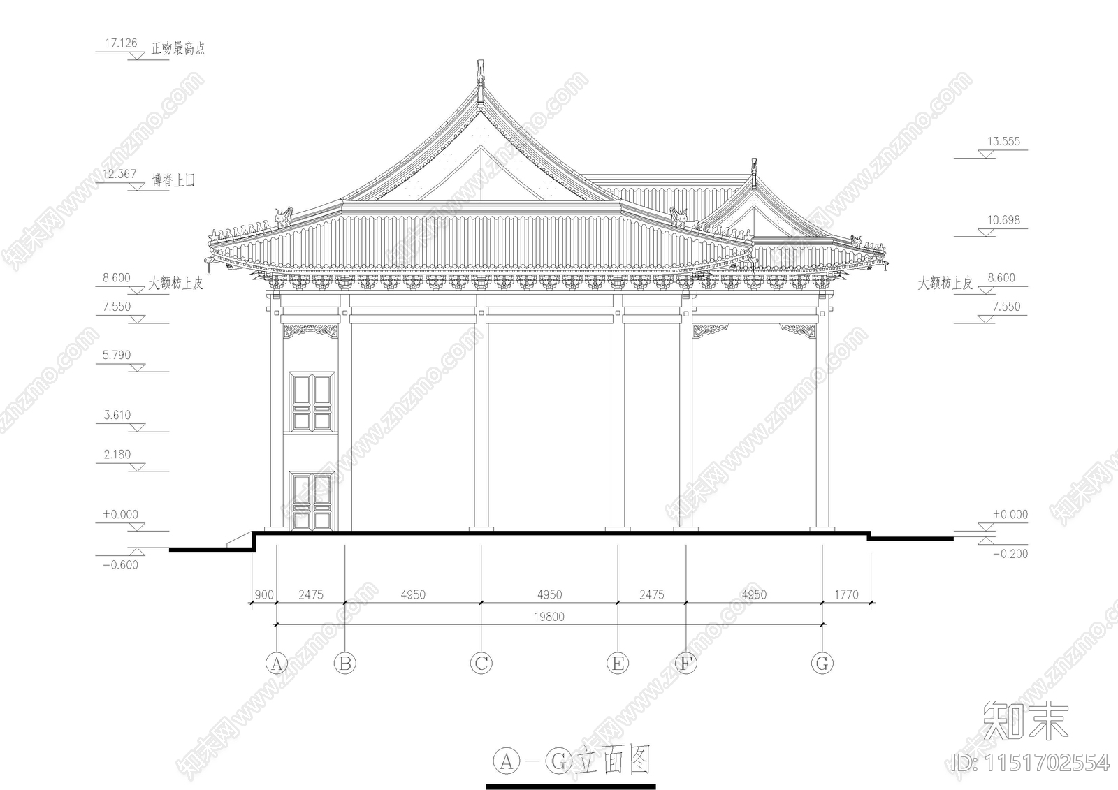 洗心禅寺cad施工图下载【ID:1151702554】