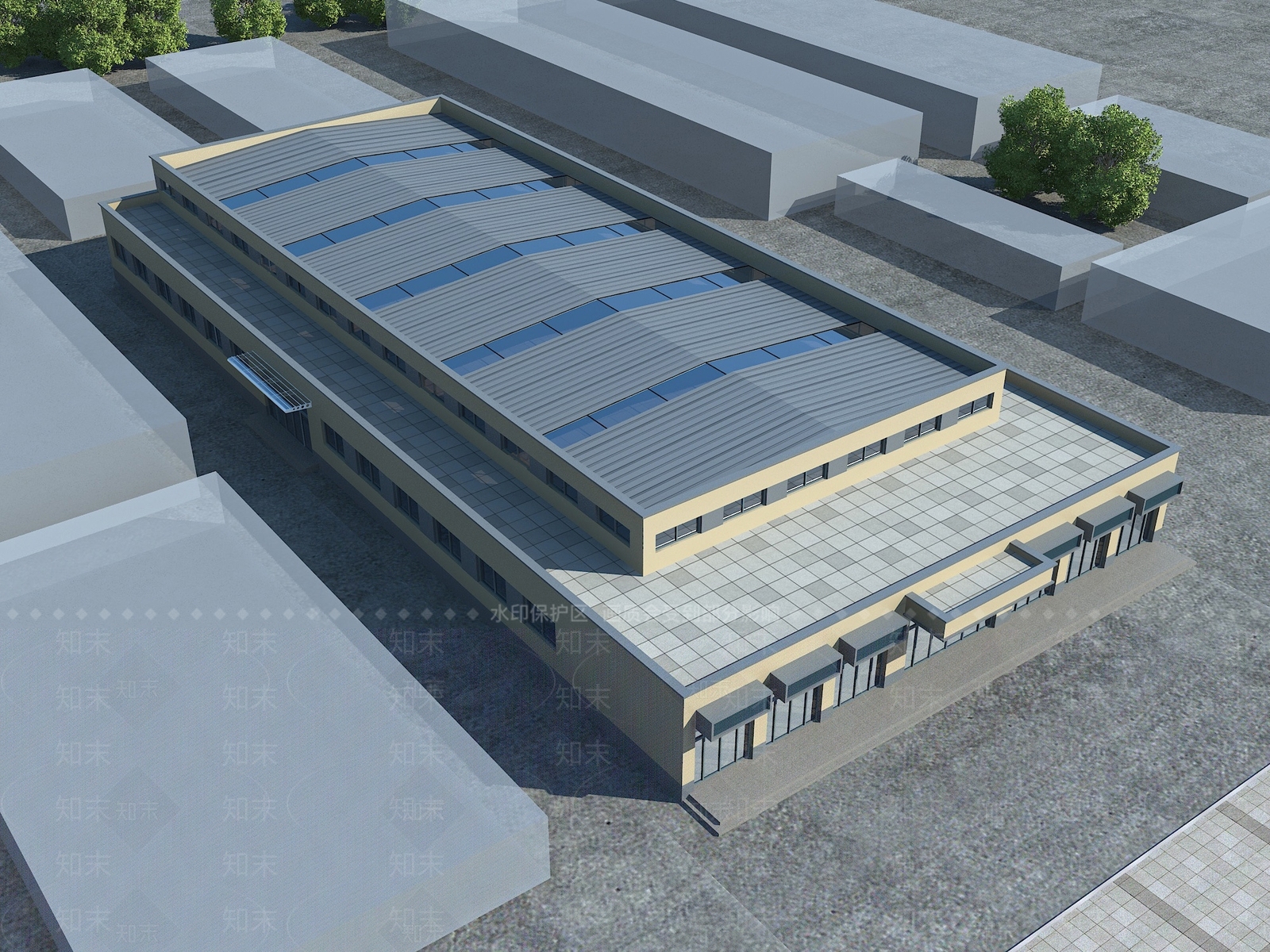 现代工业厂房3D模型下载【ID:1151703700】