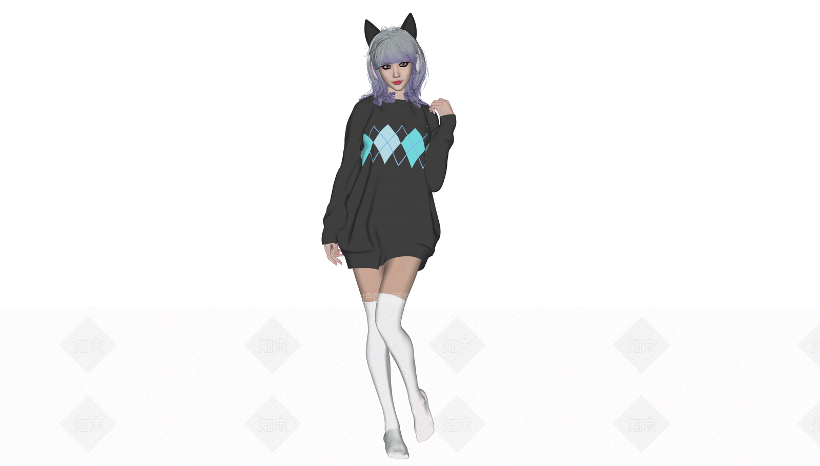 站姿美女SU模型下载【ID:1151706665】