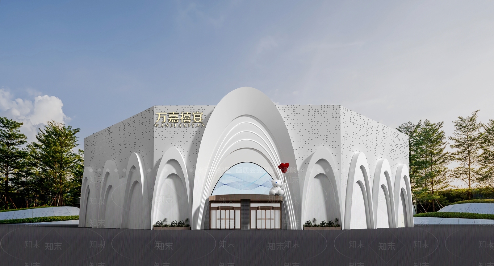 现代婚纱摄影店门头门面3D模型下载【ID:1151707803】