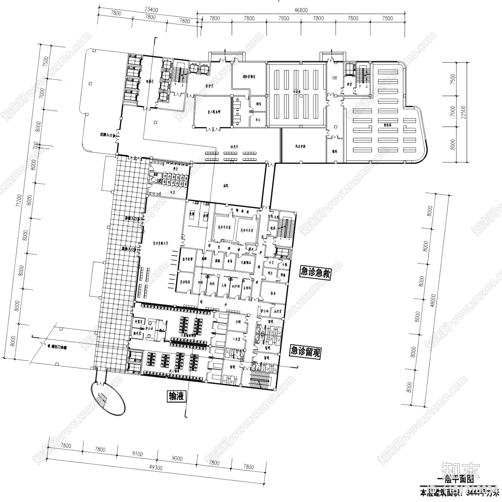 深圳龙岗横岗人民医院改扩建建筑cad施工图下载【ID:1151710034】