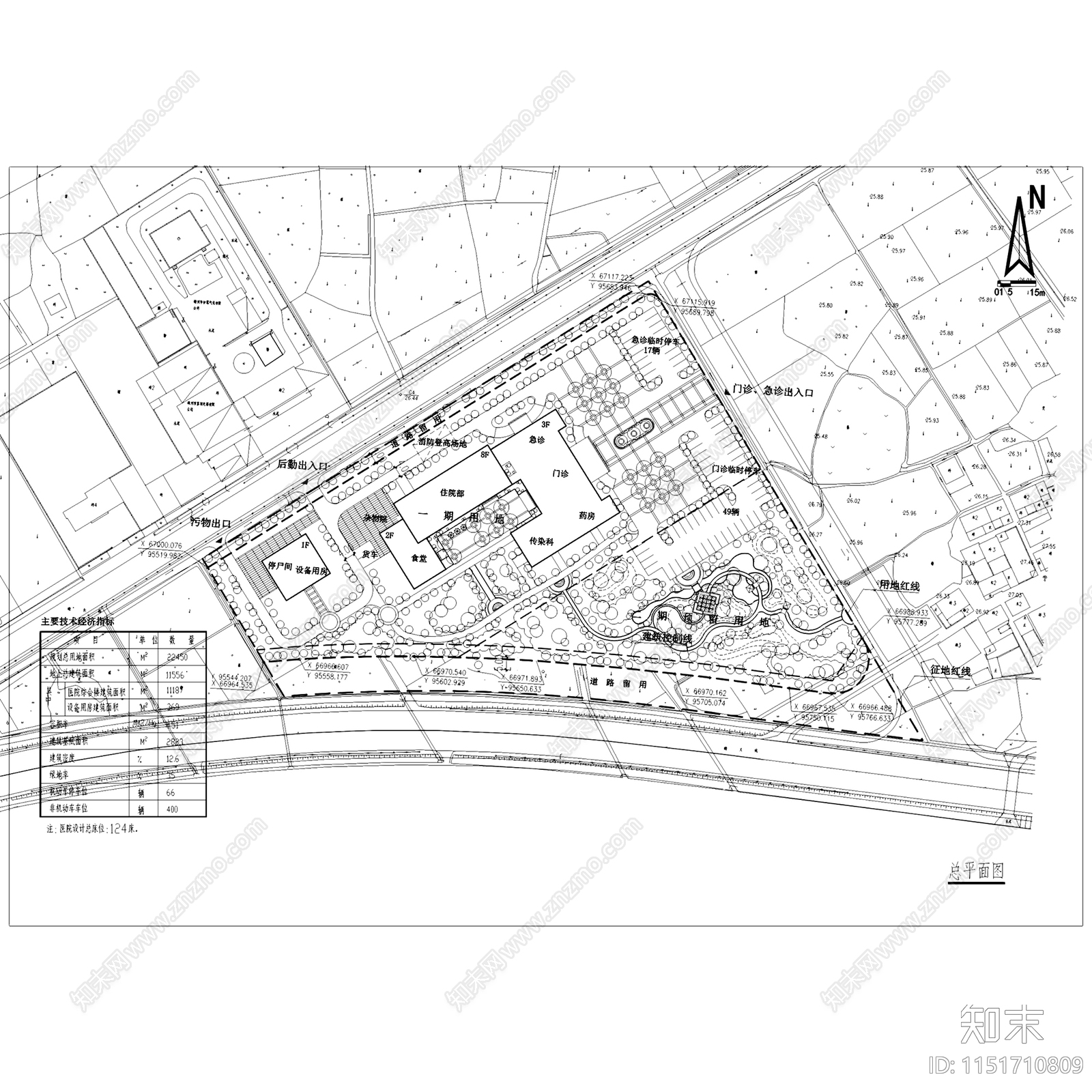 嵊州镇中心卫生院医疗建筑cad施工图下载【ID:1151710809】