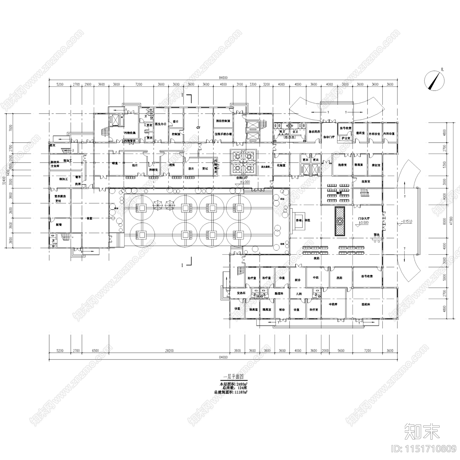 嵊州镇中心卫生院医疗建筑cad施工图下载【ID:1151710809】