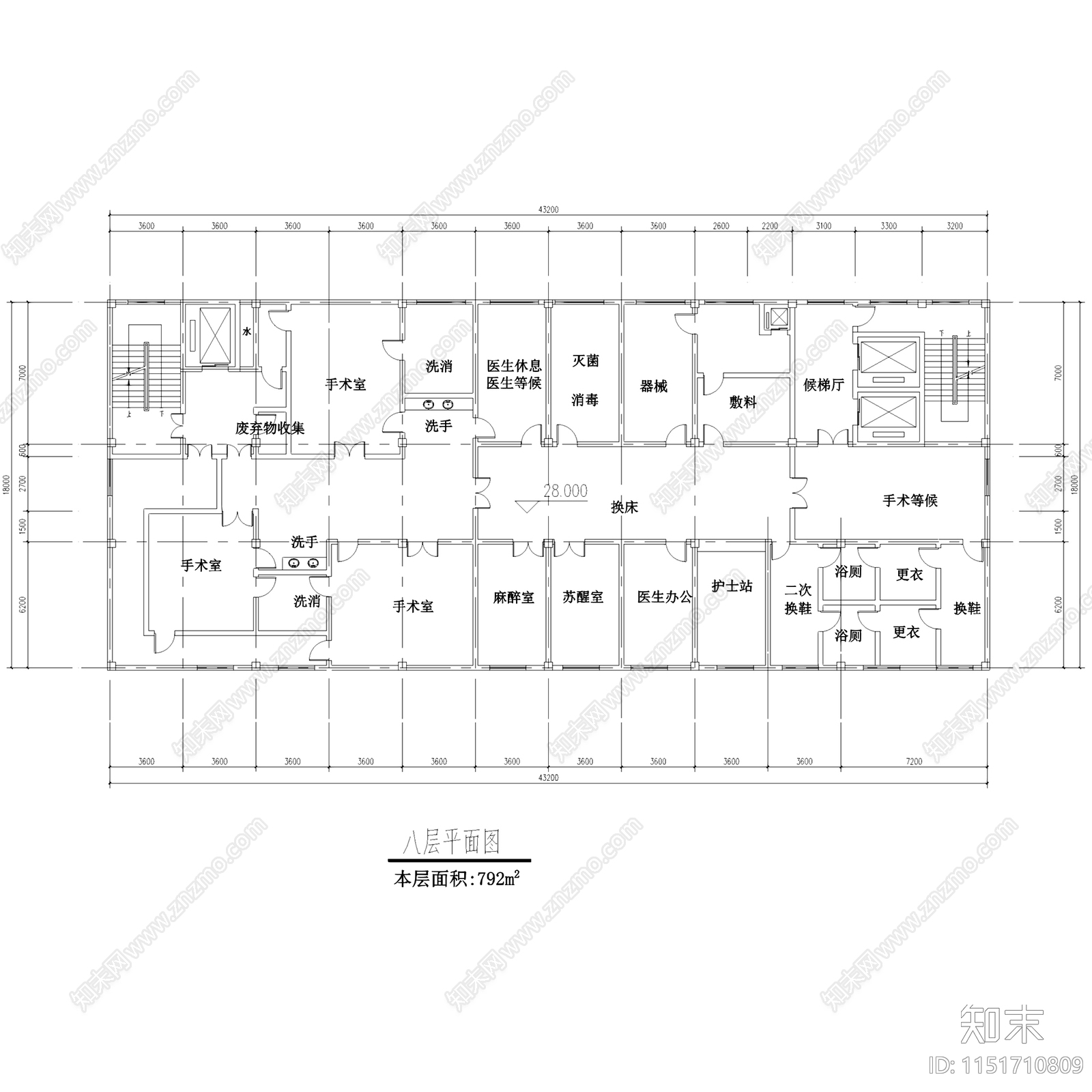 嵊州镇中心卫生院医疗建筑cad施工图下载【ID:1151710809】