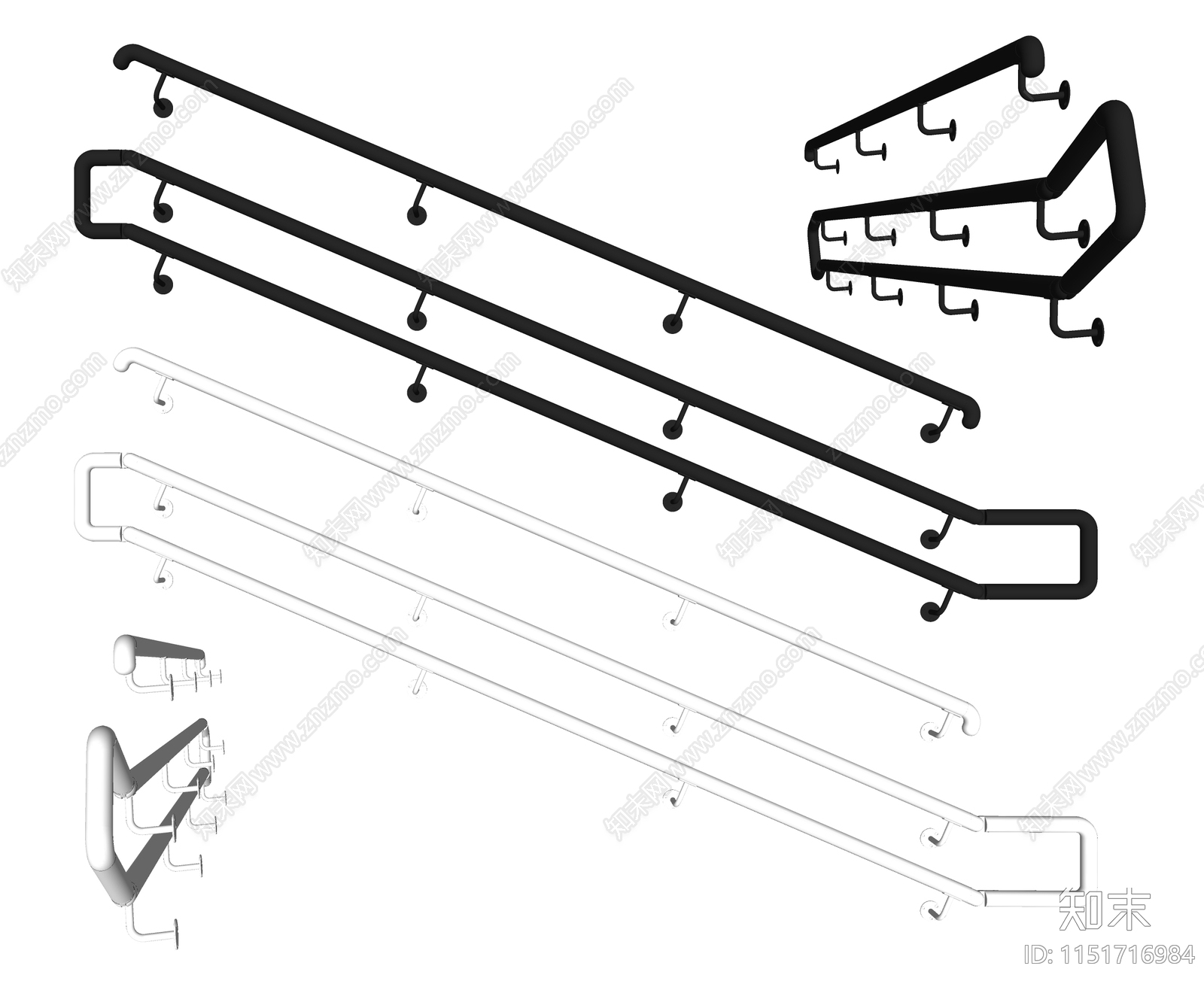 现代楼梯扶手SU模型下载【ID:1151716984】