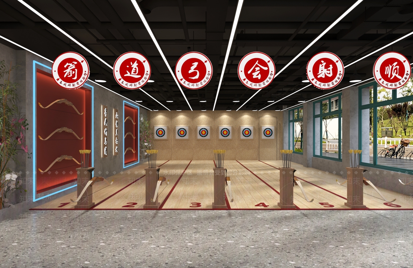 新中式射箭馆3D模型下载【ID:1151719123】