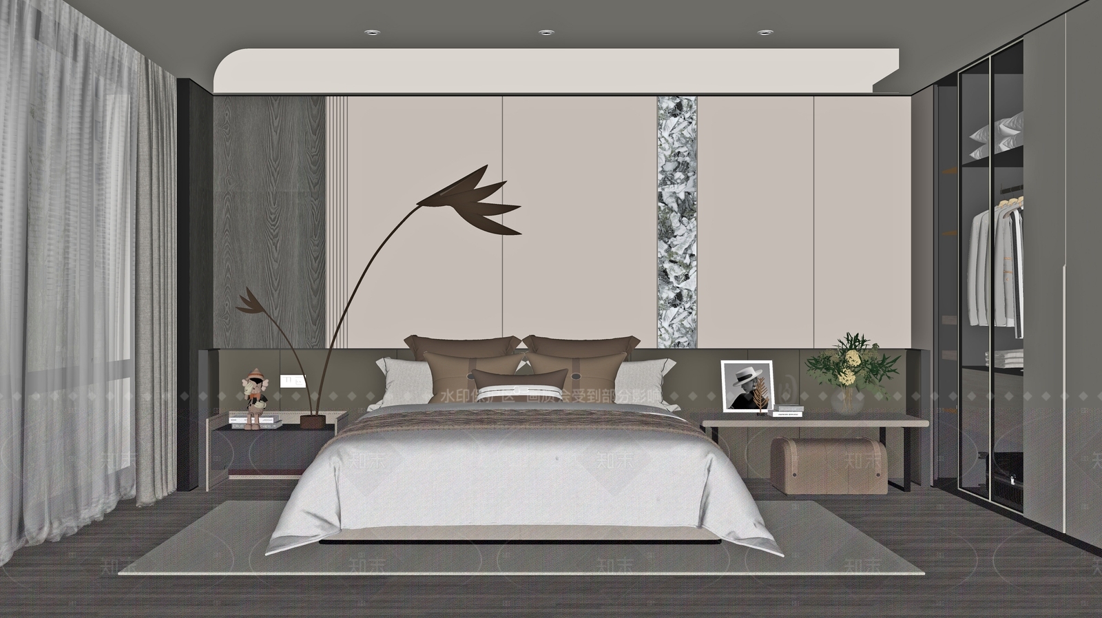 现代家居卧室SU模型下载【ID:1216026918】