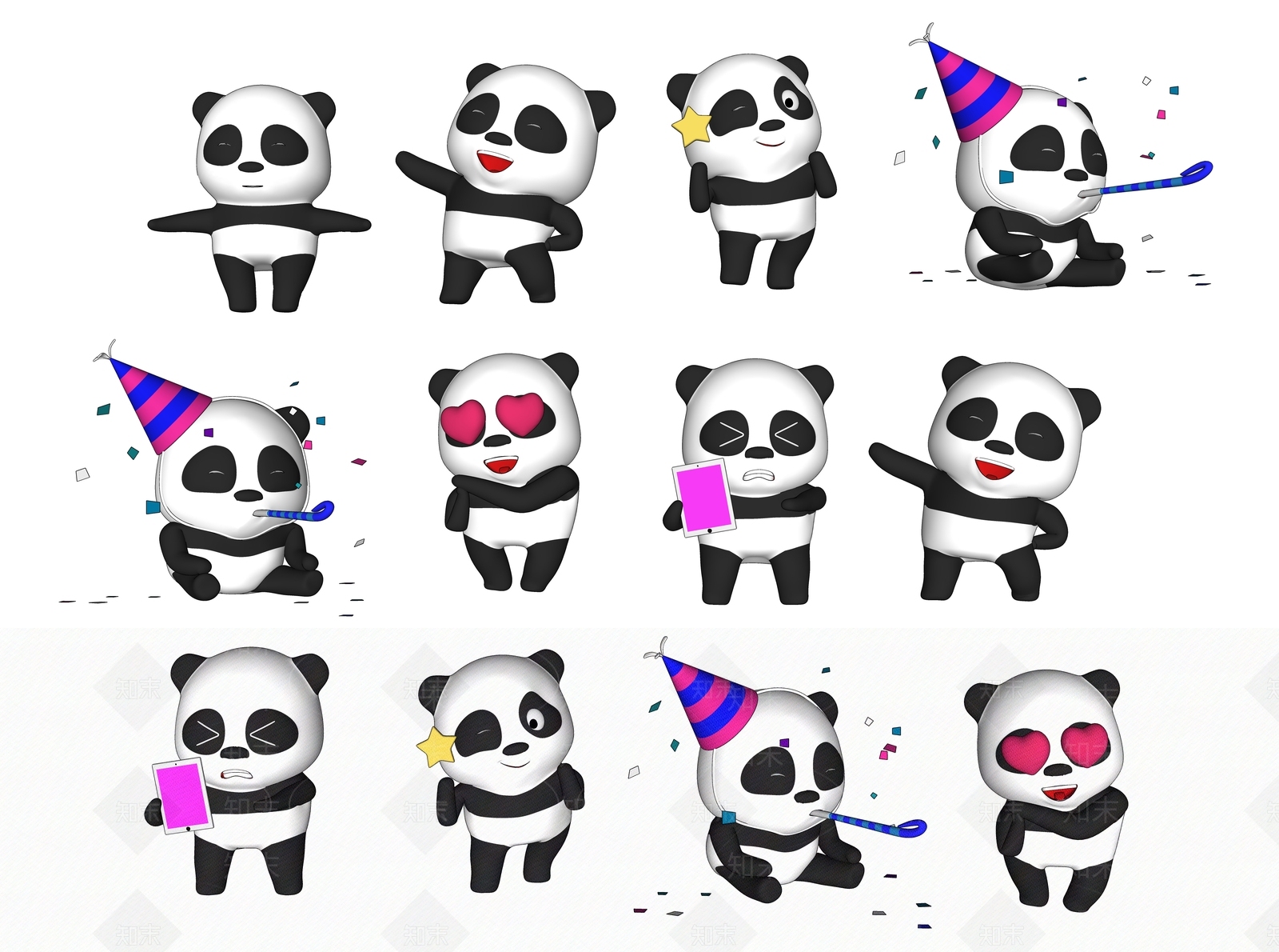 熊猫手办SU模型下载【ID:1151725168】