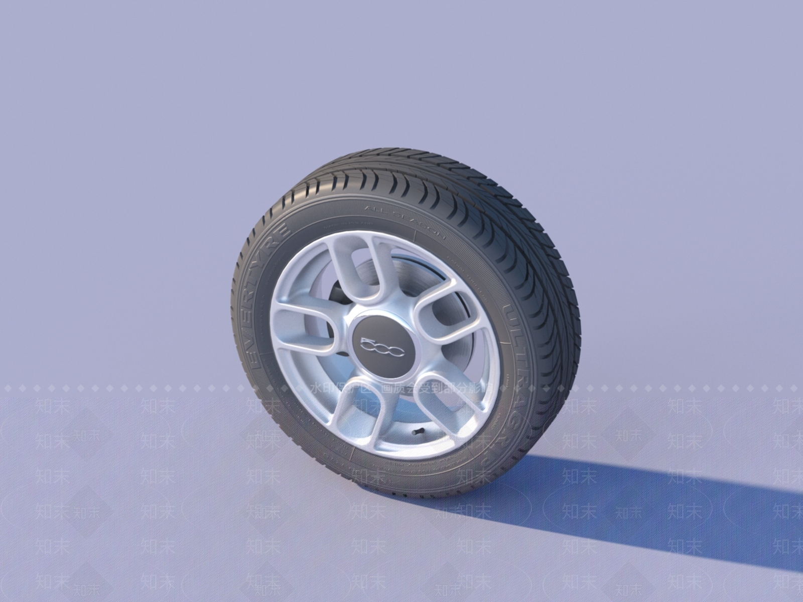 菲亚特汽车车轮3D模型下载【ID:1151729908】