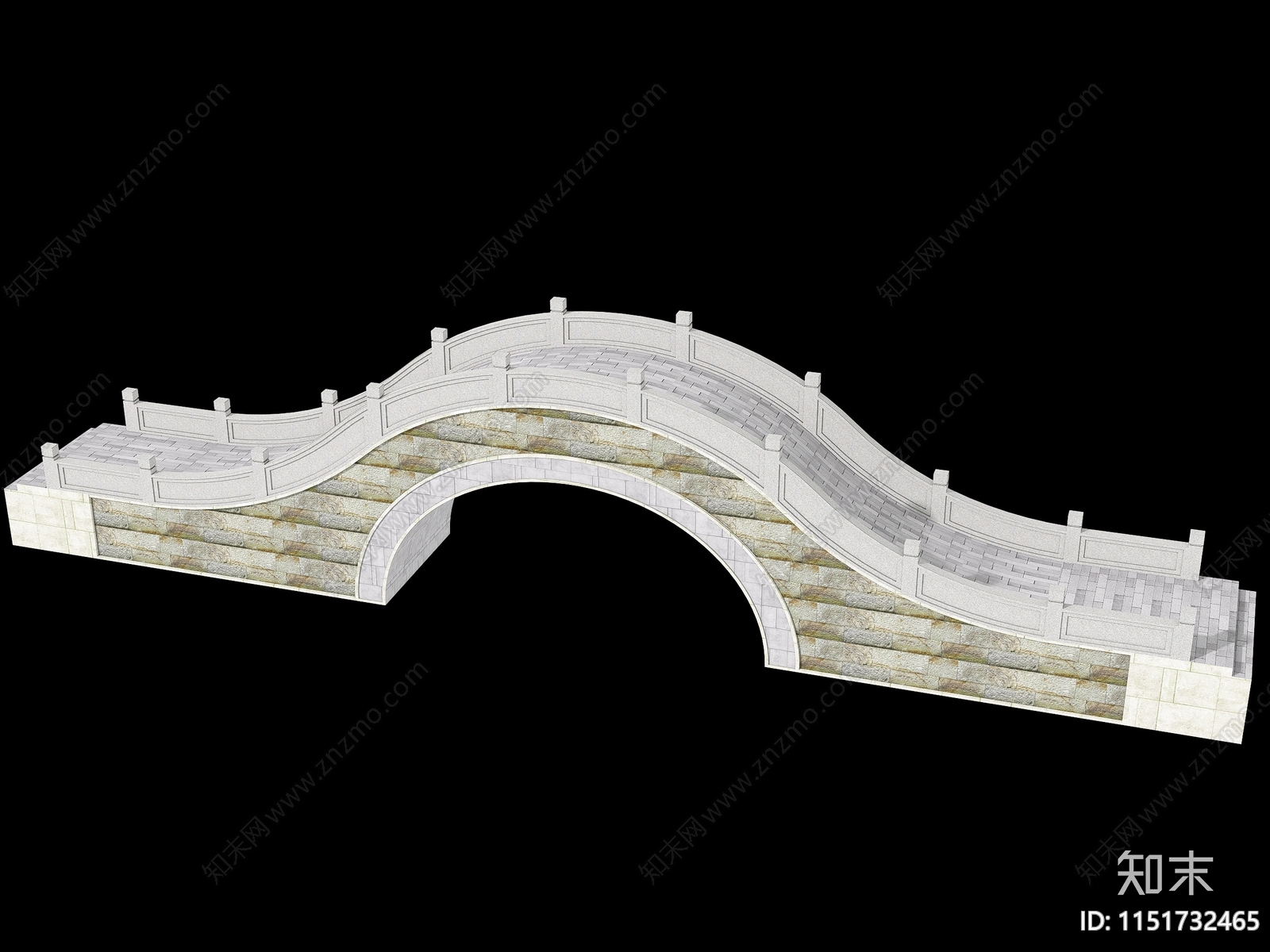 中式景观拱桥SU模型下载【ID:1151732465】