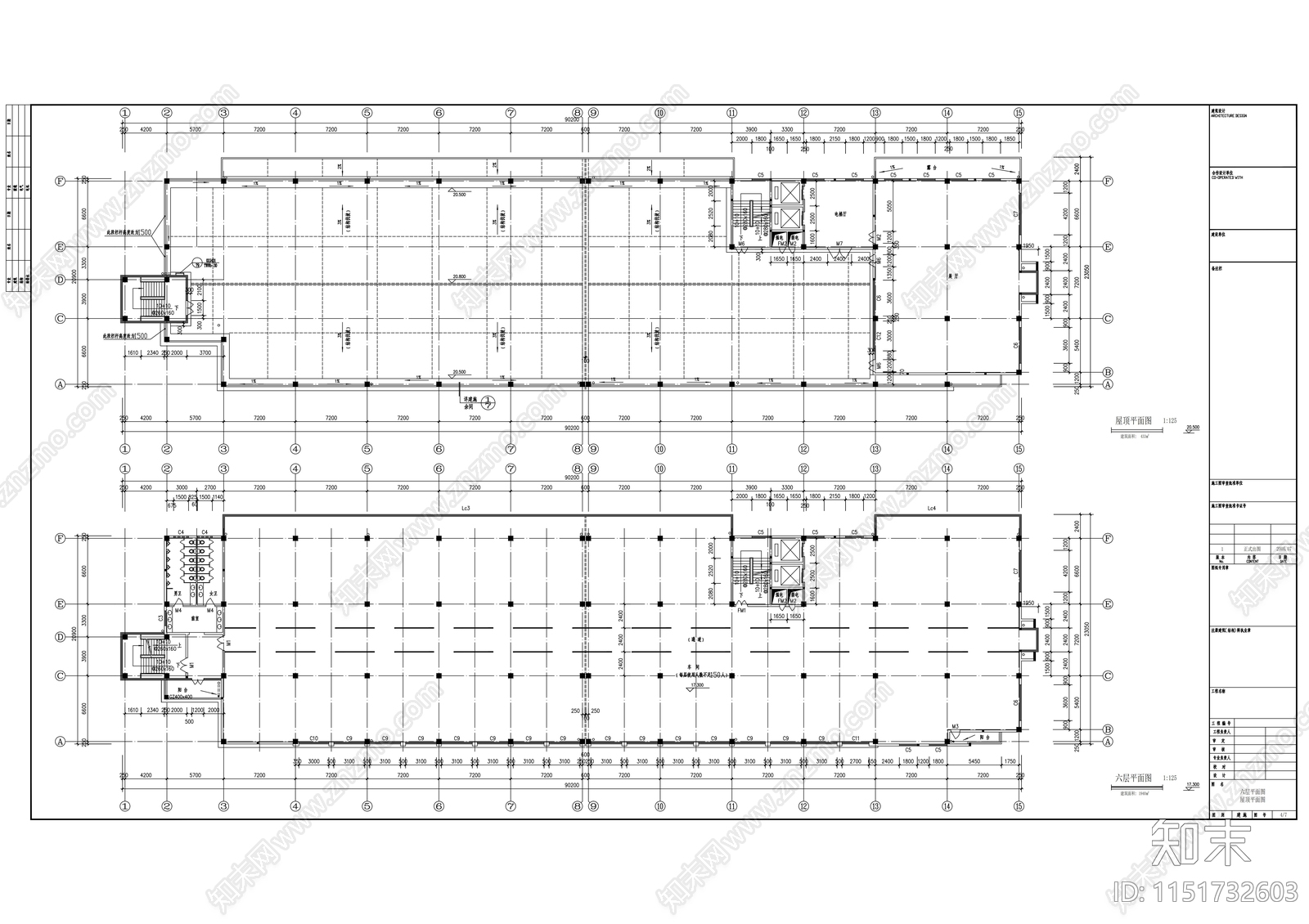 90m厂房建筑cad施工图下载【ID:1151732603】