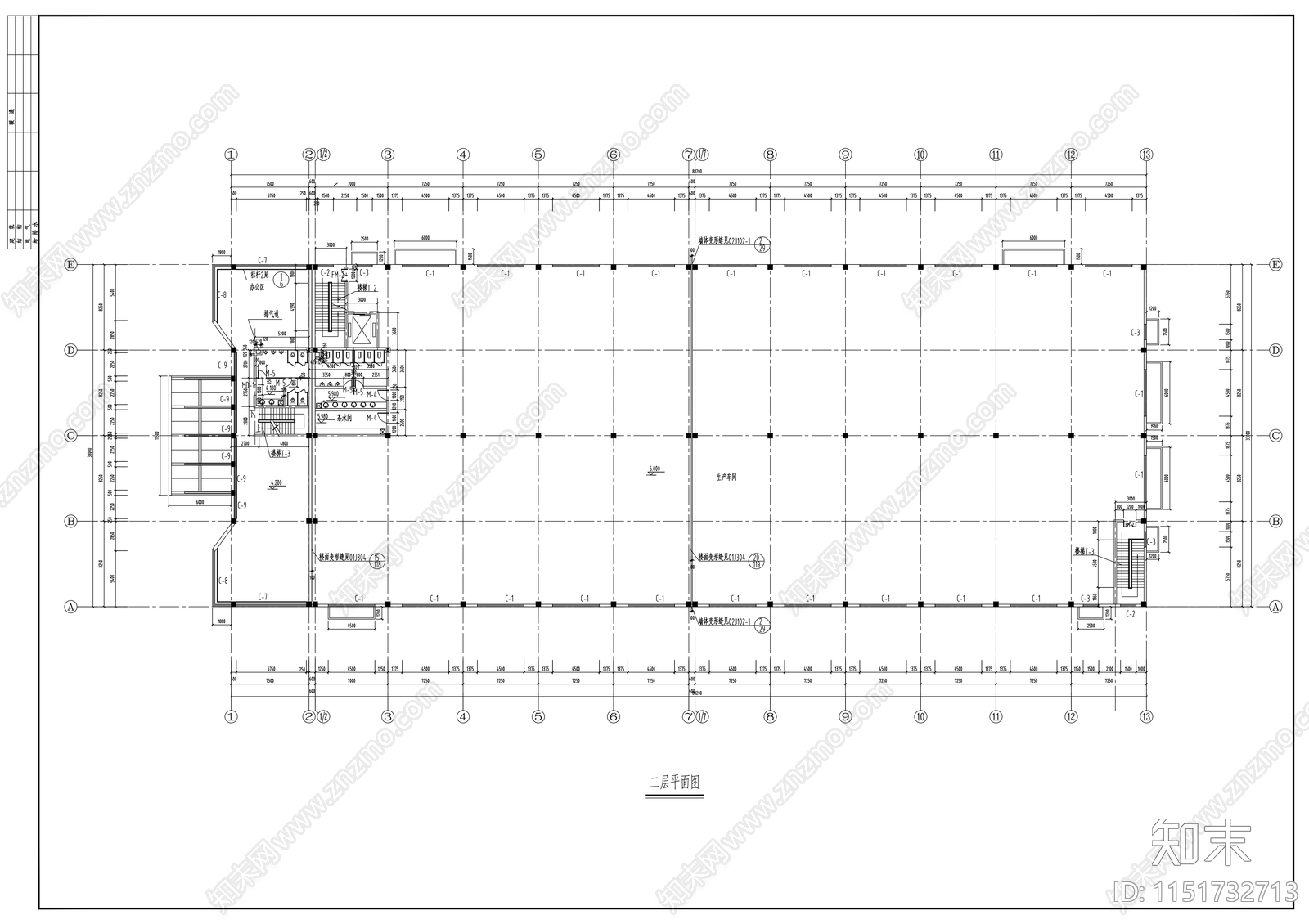 厂房建筑cad施工图下载【ID:1151732713】