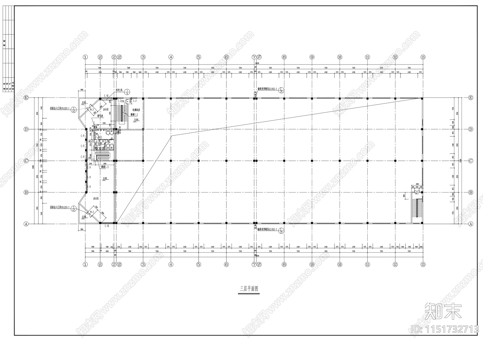 厂房建筑cad施工图下载【ID:1151732713】