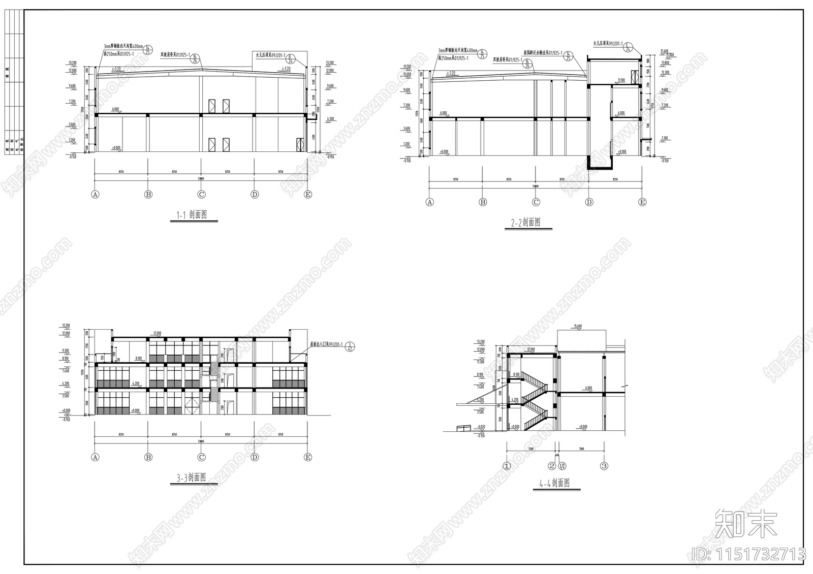 厂房建筑cad施工图下载【ID:1151732713】