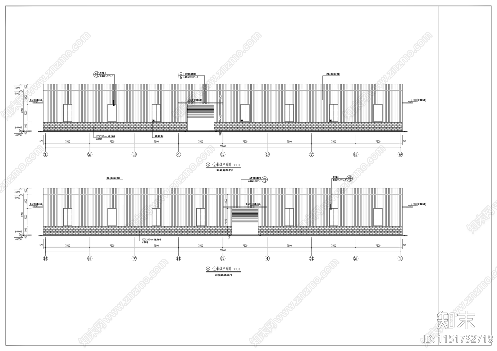 茶叶加工厂单层刚结构建筑cad施工图下载【ID:1151732718】