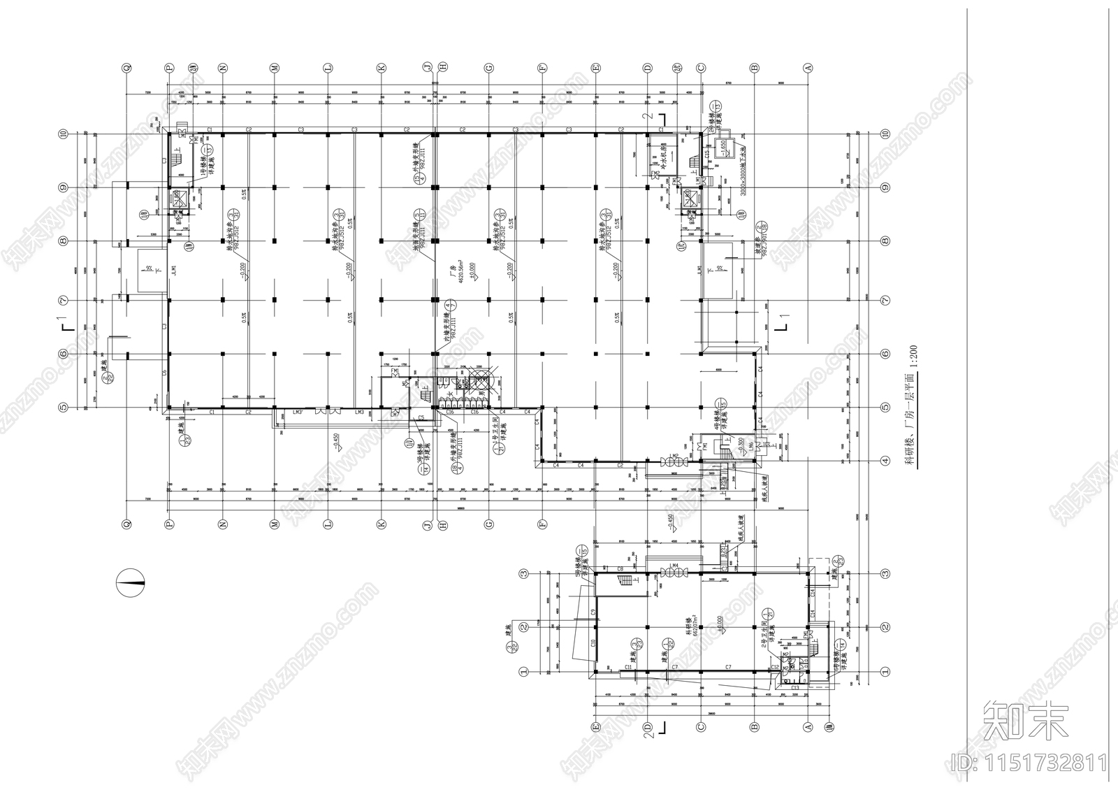 厂房建筑cad施工图下载【ID:1151732811】