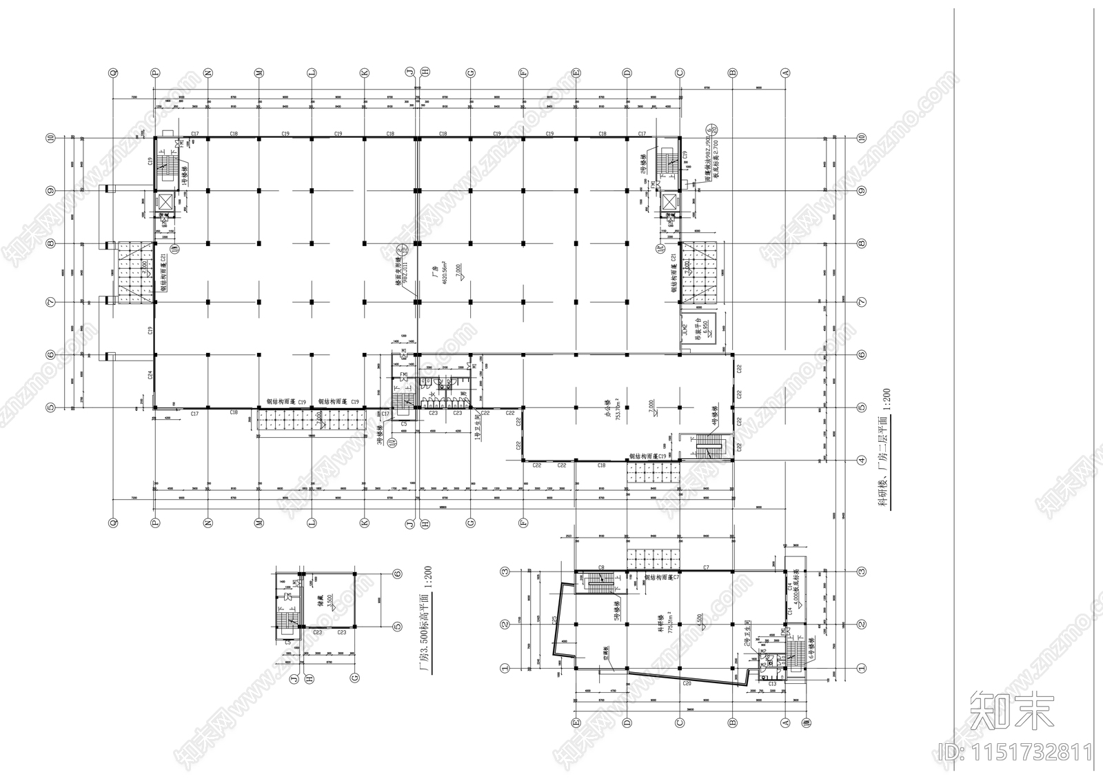 厂房建筑cad施工图下载【ID:1151732811】