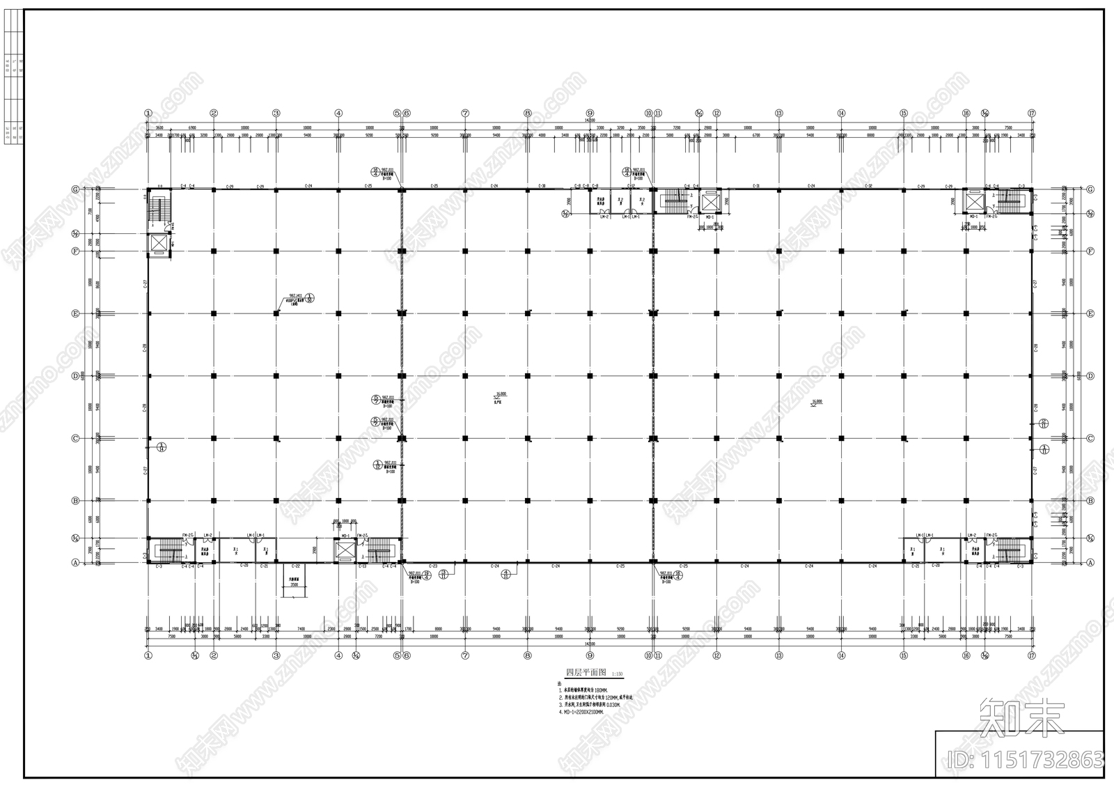 大型厂房建筑cad施工图下载【ID:1151732863】