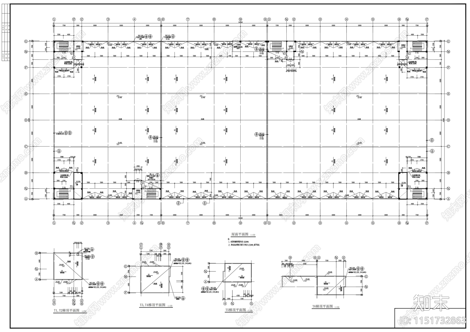 大型厂房建筑cad施工图下载【ID:1151732863】