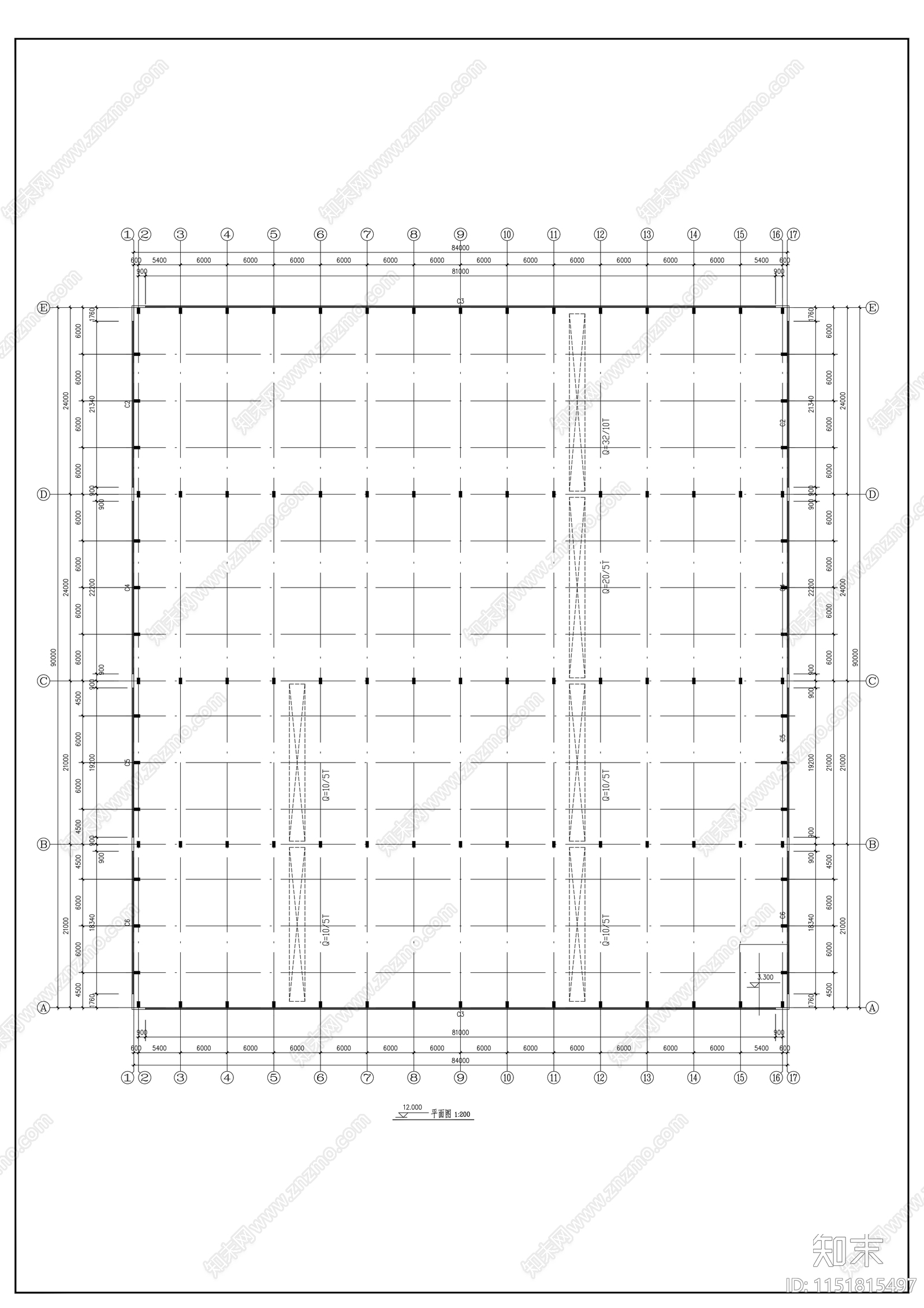 单层排架工业厂房建筑cad施工图下载【ID:1151815497】