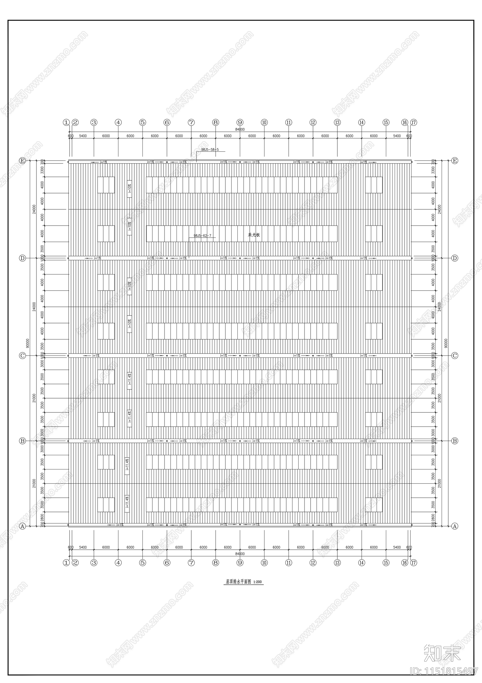 单层排架工业厂房建筑cad施工图下载【ID:1151815497】