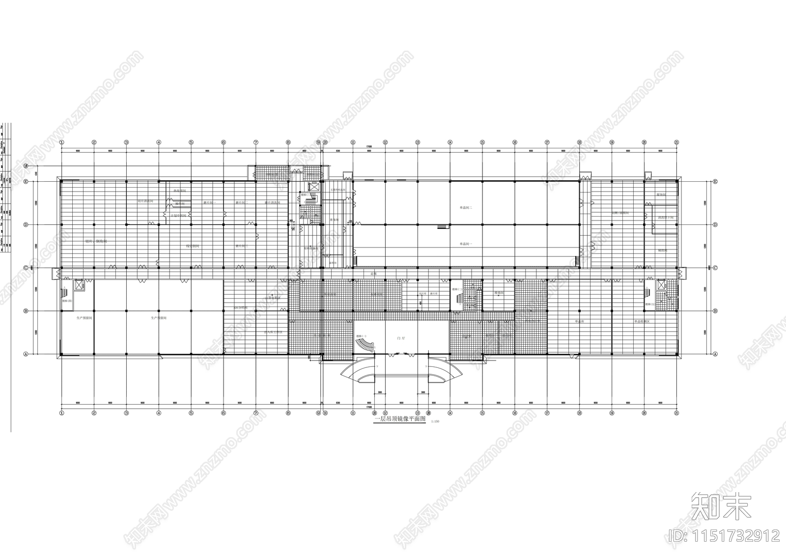 二层丙类厂房建筑cad施工图下载【ID:1151732912】