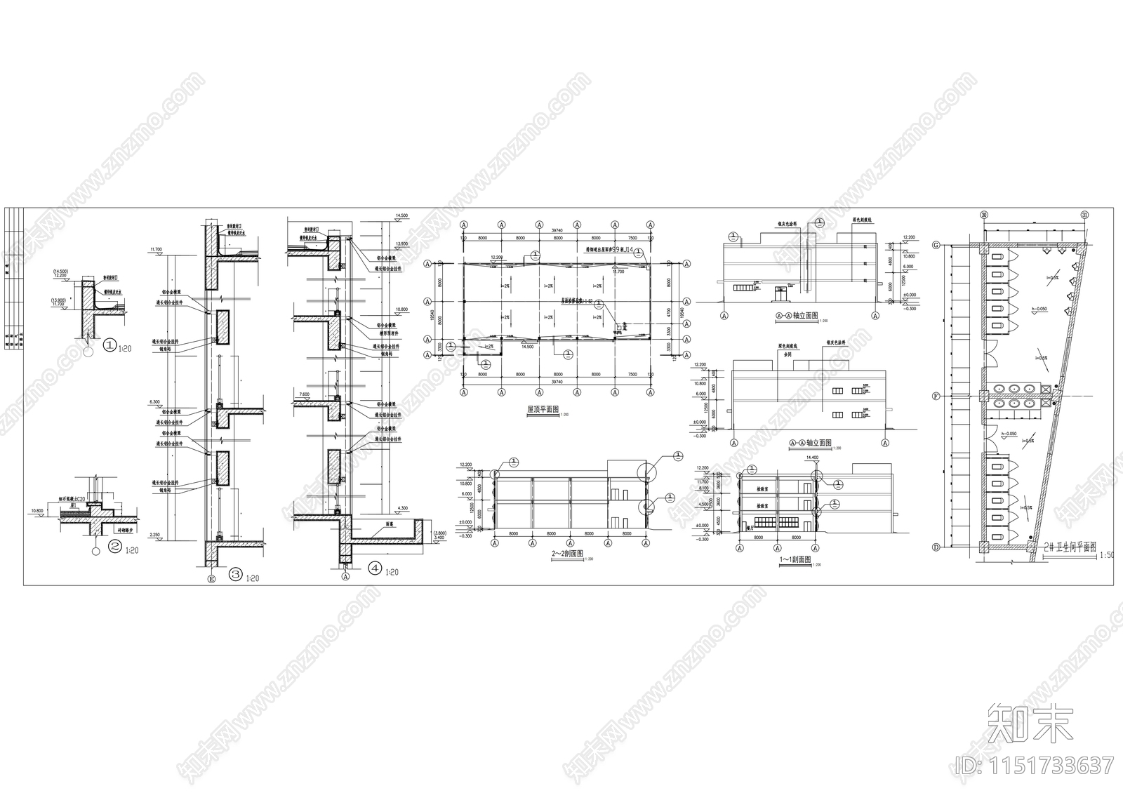车间建筑cad施工图下载【ID:1151733637】