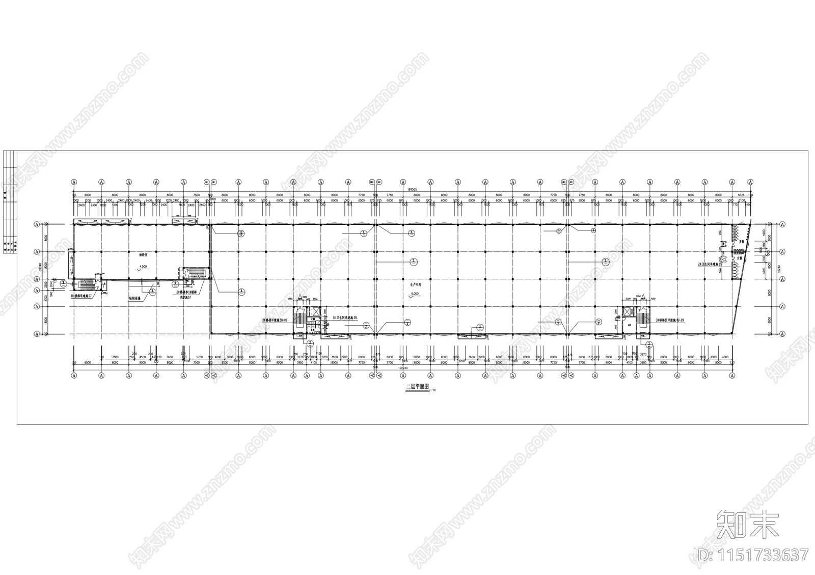 车间建筑cad施工图下载【ID:1151733637】