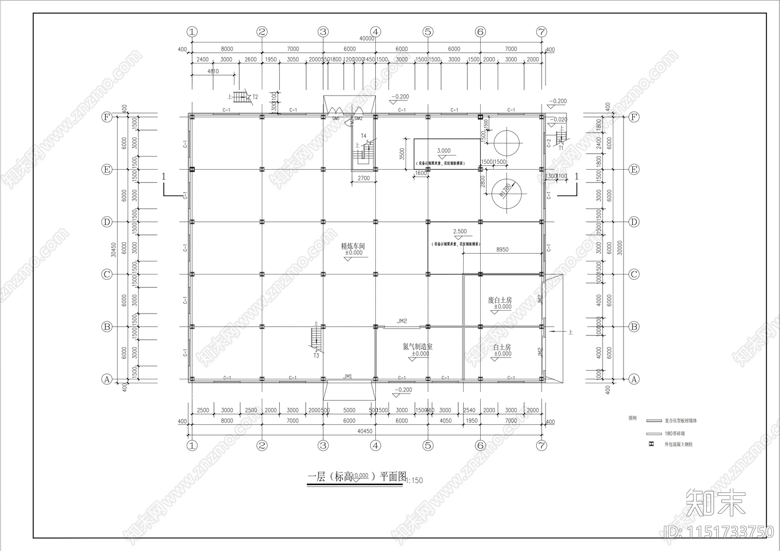 十层厂车间楼建筑cad施工图下载【ID:1151733750】