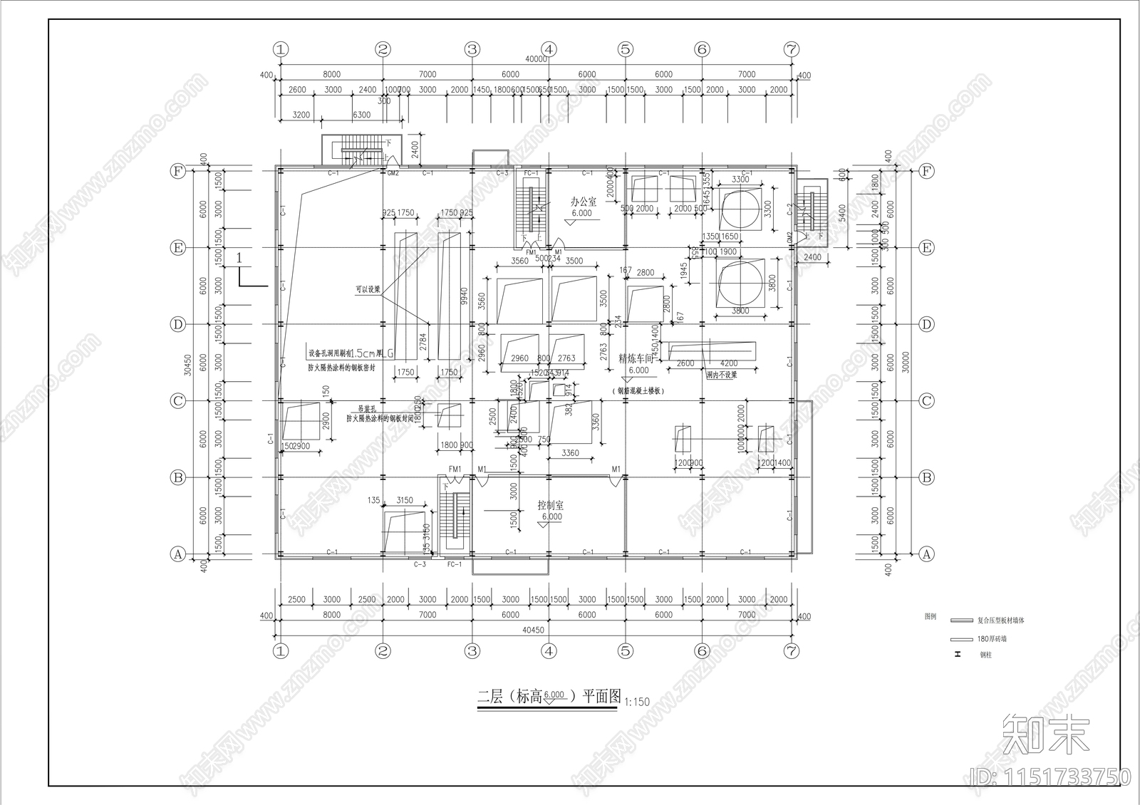 十层厂车间楼建筑cad施工图下载【ID:1151733750】