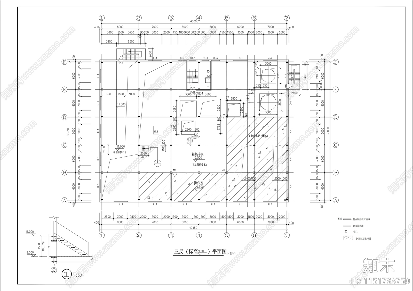 十层厂车间楼建筑cad施工图下载【ID:1151733750】