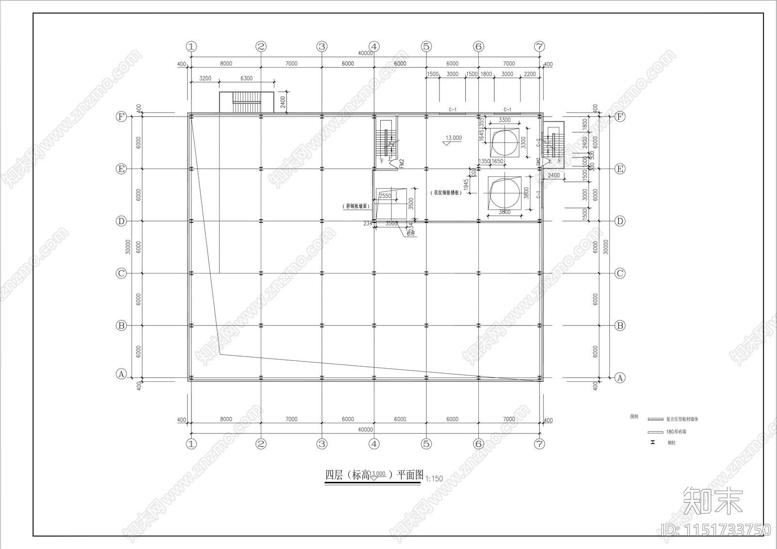 十层厂车间楼建筑cad施工图下载【ID:1151733750】