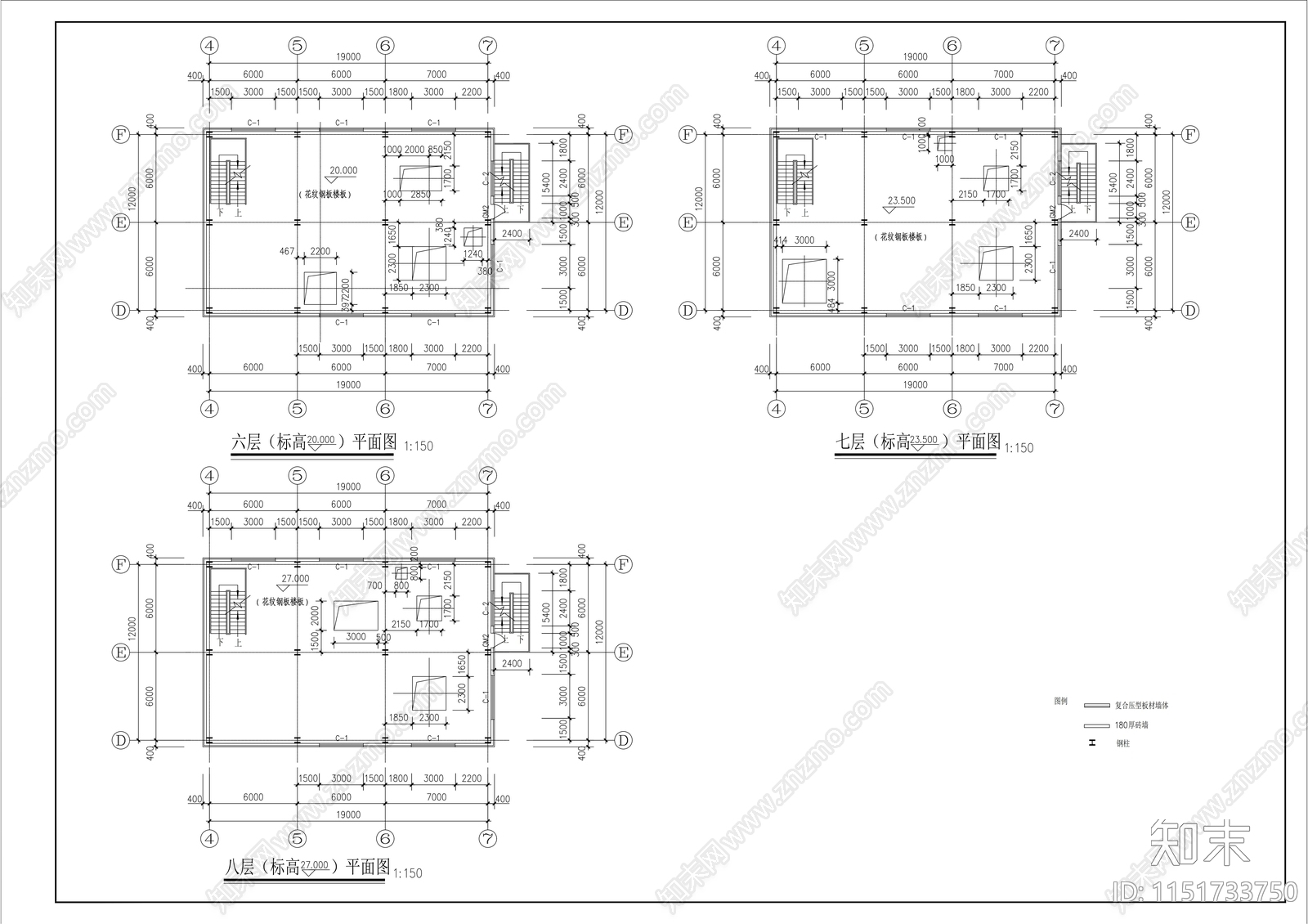 十层厂车间楼建筑cad施工图下载【ID:1151733750】