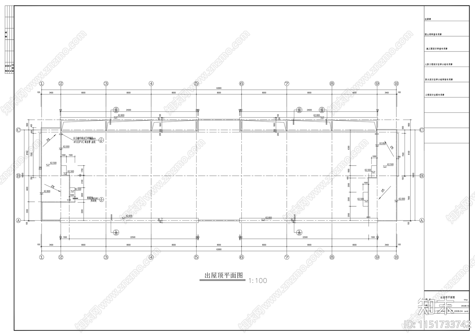 十四层厂房建筑cad施工图下载【ID:1151733742】